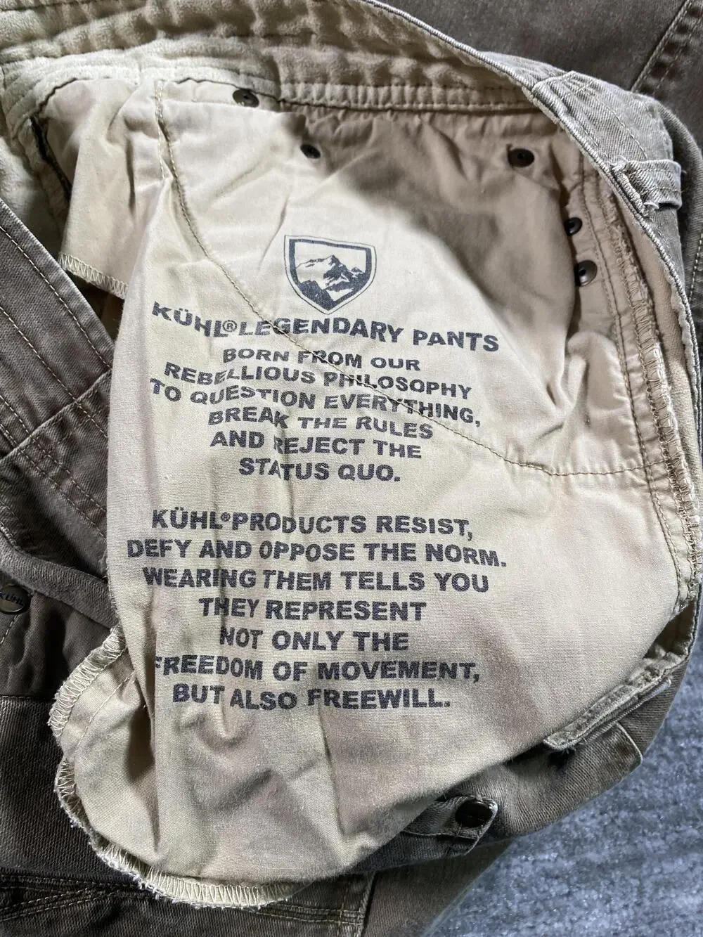Kuhl Legendary Pants Mens 32x32 Beige Easy Rydr Canvas Stretch 5 Pocket Outdoor